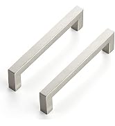 Ravinte 10 Pack 5 Inch Kitchen Square Cabinet Handles Satin Nickel Pulls Brushed Nickel Kitchen C...