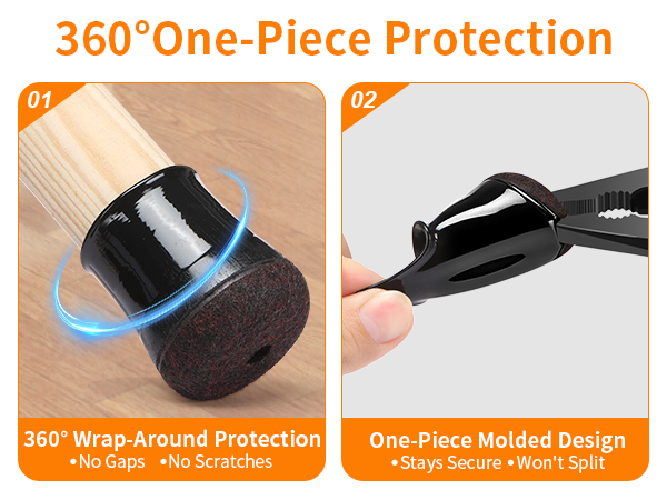 Chair Leg Floor Protectors for Hardwood Floors Furniture Feet Silicone Covers Rubber Caps Felt Pads