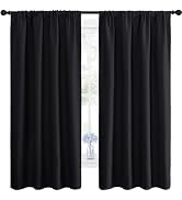 NICETOWN Black Blackout Curtain Blinds - Solid Thermal Insulated Window Treatment Blackout Drapes...