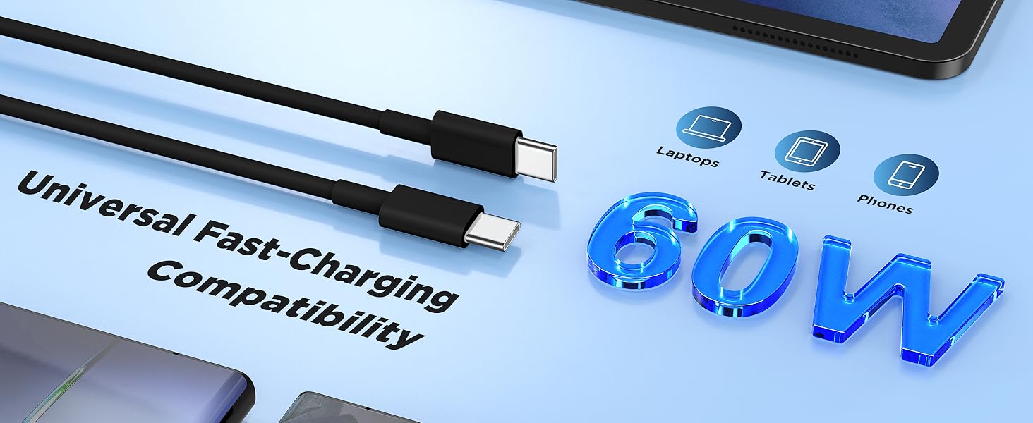 60W USB C to USB C Fast Charging Cable