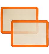 Luckyiren Silicone Baking Mat, Set of 2 Baking Pads Cookit Sheet, Non-Stick Oven-Bake Cover Runne...