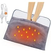 Gintao Heated Electric Foot Warmers for feet,22"×20" Foot Heating Pad,Soft Flannel Sherpa Feet Wa...