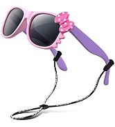 RIVBOS Kids Sunglasses for Girls Boys with Strap Polarized UV Protection Flexible Rubber Shades R...