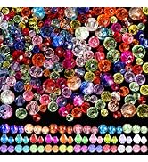 CXIIPOL 1300PCS Glass Beads for Jewelry Making Colorful Rainbow Craft Crystal Beads Assorted Colo...