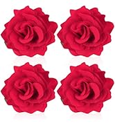 Atoden Red Rose Hair Clip, Flower Rose Clips for Hair, Hawaiian Floral Hair Pins Rose Flower Broo...