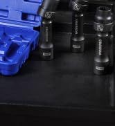 WORKPRO 7PCS 1/2" Drive Driveline Socket Set, 12-Point SAE Swivel Socket, CR-MO Steel Driveline L...
