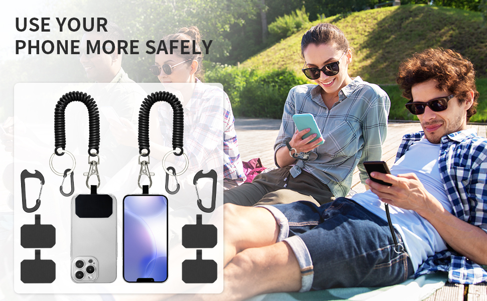 Phone Tether Lanyard Anti Theft Phone Strap with Carabiner Anti-Drop Outdoor
