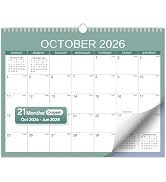 Wall Calendar 2027-2028, 21 Months, Oct 2026-Jun 2028, 14x11 Pastel | Soft Macaron Colors, 120 GS...