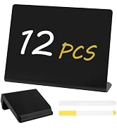 12 Pcs Mini Chalkboard Signs, 4"x3" Reusable PVC Food Labels for Party Buffet, Small Table Place ...