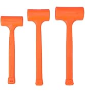 HURRICANE 3-Piece Dead Blow Hammer Set, No-Rebound Mallet with Solid Steel Core Handle, Spark-Res...