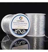 LUSTEMBER 1mm Stretchy Bracelet String, 2 Rolls Durable Elastic String, Clear Bead Cord for Brace...