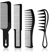 4PCS Combs for Women & Men - Durable Wide Tooth, Rat Tail & Fine Tooth Combs Set for Detangling, ...