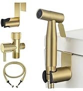 Brushed Gold Handheld Bidet Sprayer for Toilet, Stainless Steel Diaper Sprayer Kit with Solid Bra...