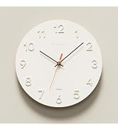 mooas 3D Numbers Modern Wall Clock, 12" Silent Non-Ticking Sweep Movement Decorative Battery Oper...