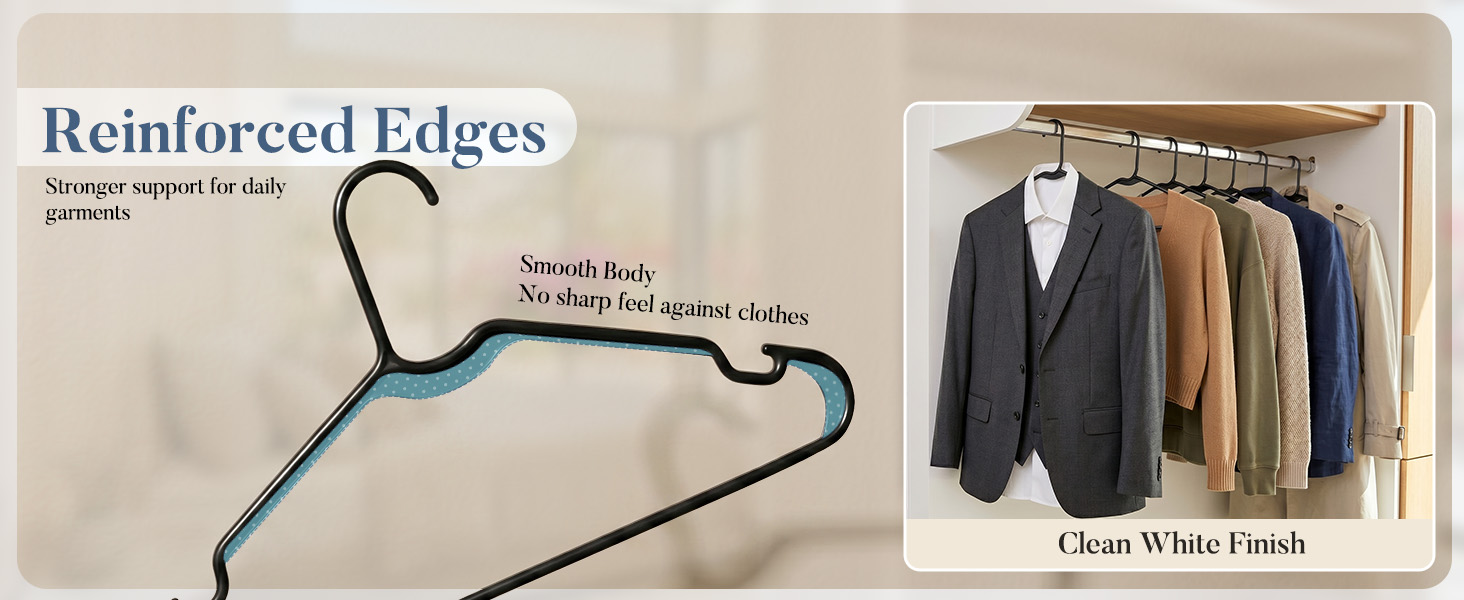 Hanger with reinforced edges for added durability