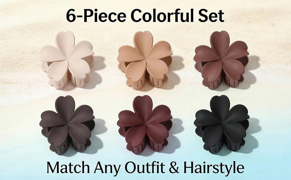 6 Colors Hawaiian Large Hair Clips