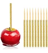 HANSGO Bling Apple Sticks,30ct 6 Inch Caramel Apple Sticks Gold Rhinestone Sticks for Cake Pop Ch...