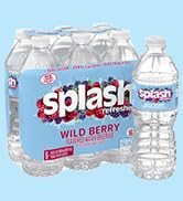 Splash Refresher Wild Berry Flavor Water Beverage 16.9 Fl Oz Plastic Bottle Pack of 6