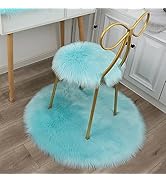 Eanpet Set of 2 Faux Fur Rug Sheepskin Chair Cushion Pad Round Chair Mat Seat Cover Fluffy Chair ...