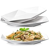 Delling Elegant Geometric Serving Platter, 13.7 inch White Dinner Plates/Dessert Plates/Salad Pla...