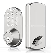 Keyless Entry Keypad Door Lock - Upgraded Smart Electronic Digital Code Deadbolt for Front Doors ...