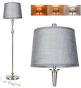 Dott Arts Tall Floor Lamp for Living Room Bedroom, 3 Color Temperature Standing Lamp with Grey Li...