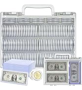 FULLCASE Coins Collector Case Holder Coin Capsules 46mm with 6 Sizes Foam Gasket (141 Pcs), Hard ...
