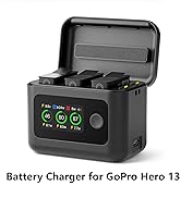 SYMIK Battery Charger for GoPro Hero 13, 27W Triple Slots Fast Charging Case w/LCD Display, Intel...