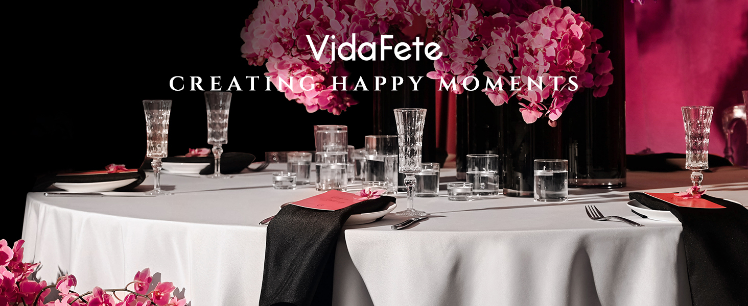 VidaFete white round tablecloth