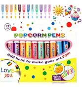 duxoia Magic Popcorn Pen,3D Relief Art Pen,Popcorn Pens Puffy,Bubble Popcorn Drawing Pens,3D Puff...