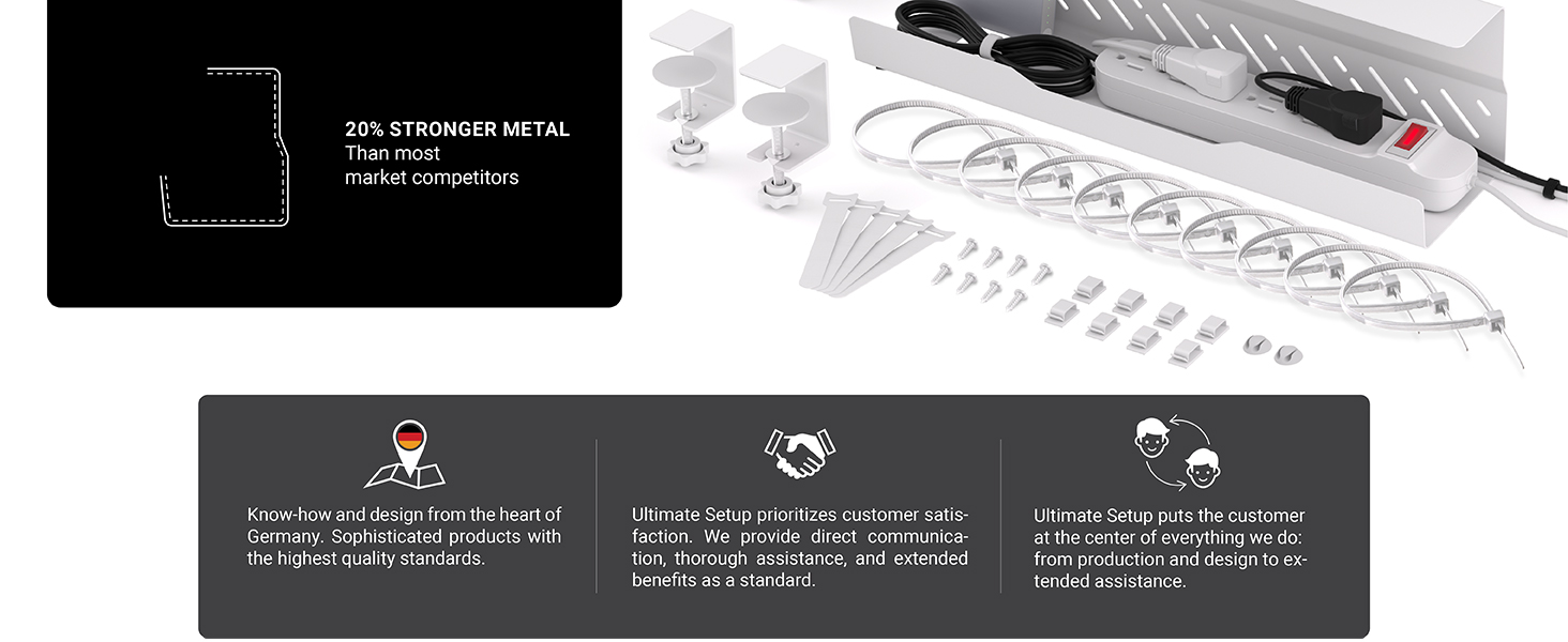 cable management under desk cable tray white