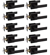 Probrico 10 Pack Keyed Alike Entry Lever Door Handles with Lock & Key Square Locking Leverset [Fr...