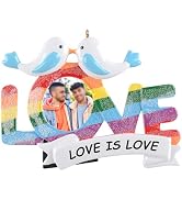 Love is Love Photo Frame Ornament, LGBT Picture Frame Christmas Ornament 2023, LGBT Gay Ornament,...