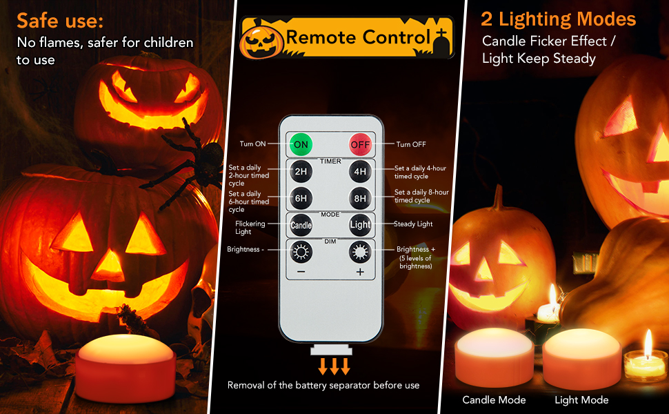 4-Pack Halloween Led Pumpkin Lights