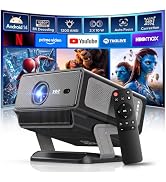 Smart Projector with WiFi and Bluetooth 1200 ANSI, Native 1080P 4K Supported, Auto Focus 6D Keyst...