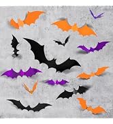 LOLStar Halloween Bat Stickers, Halloween Bat Wall Decor, 72PCS, 4 Sizes | Halloween Bat Decorati...