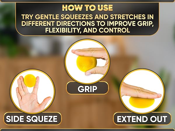 How to use guide for hand grip strengthener: squeeze, stretch, and grip exercises