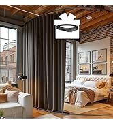 RoomDarkning Room Divider Curtains with Ceiling Track, 95% Blackout Heavy Track Ceiling Curtains ...