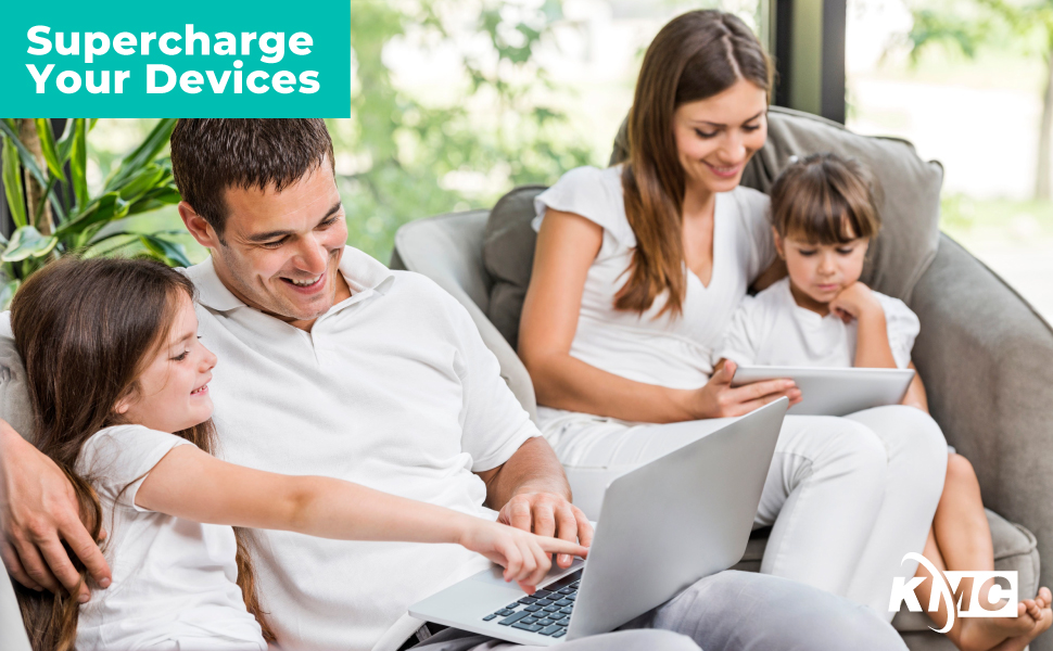 Supercharge Your Devices - KMC Surge Protectors with USB Charging - A+ Content Banner