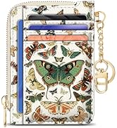 GIANCOMICS Slim Wallet Credit Card Holder Women, Butterfly Rfid Blocking Small Card Case, Keychai...
