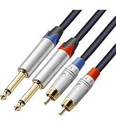 tisino RCA to 1/4 Cable, Dual RCA to Dual 1/4 inch TS Stereo Audio Interconnect Cable Patch Cords...