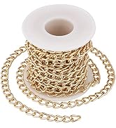 Pandahall 16.4 Feet Aluminium Curb Chains Twisted Links Light Golden Plated with Spool for Bracel...