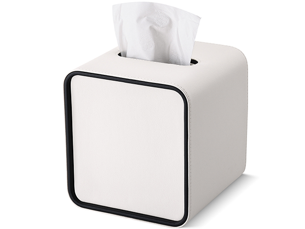 cube kleenex box cover white