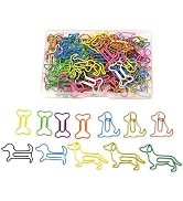 100 pcs Cute Animal Paper Clips Assorted Colors, Dog Shaped Paperclips, Fun Office and School Sup...