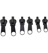 6Pcs Black Zipper Repair Kit Universal Instant Zipper Fixer with Metal Slide Fix Any Instantly 3 ...
