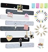 Vuzvuv 8 pcs Bulletin Board Bar Strips with 50 Pushpins & 10 Wooden Clip pins,Self Adhesive Cork ...