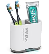 Chintu Toothbrush and Toothpaste Holder with Divider for Bathroom Countertop Organizer, Detachabl...
