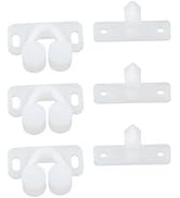 3Pcs White Marine Boat Ball Catch Door Cupboard Spring Back Plates Roller Latch Plastic Catches C...