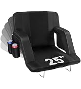JTSIOV Stadium Seats with Back Support, 25" Extra Wide Bleacher Chairs with Back and Cushion, 3D ...