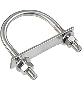 SVLING 2 Sets Round U Bolts, u-Bolts 2 Inch Wide, 304 Stainless Steel U Bolt,with Nuts,Bolt Plate...